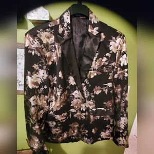 Mens Black and Gold Floral Tuxedo Jacket